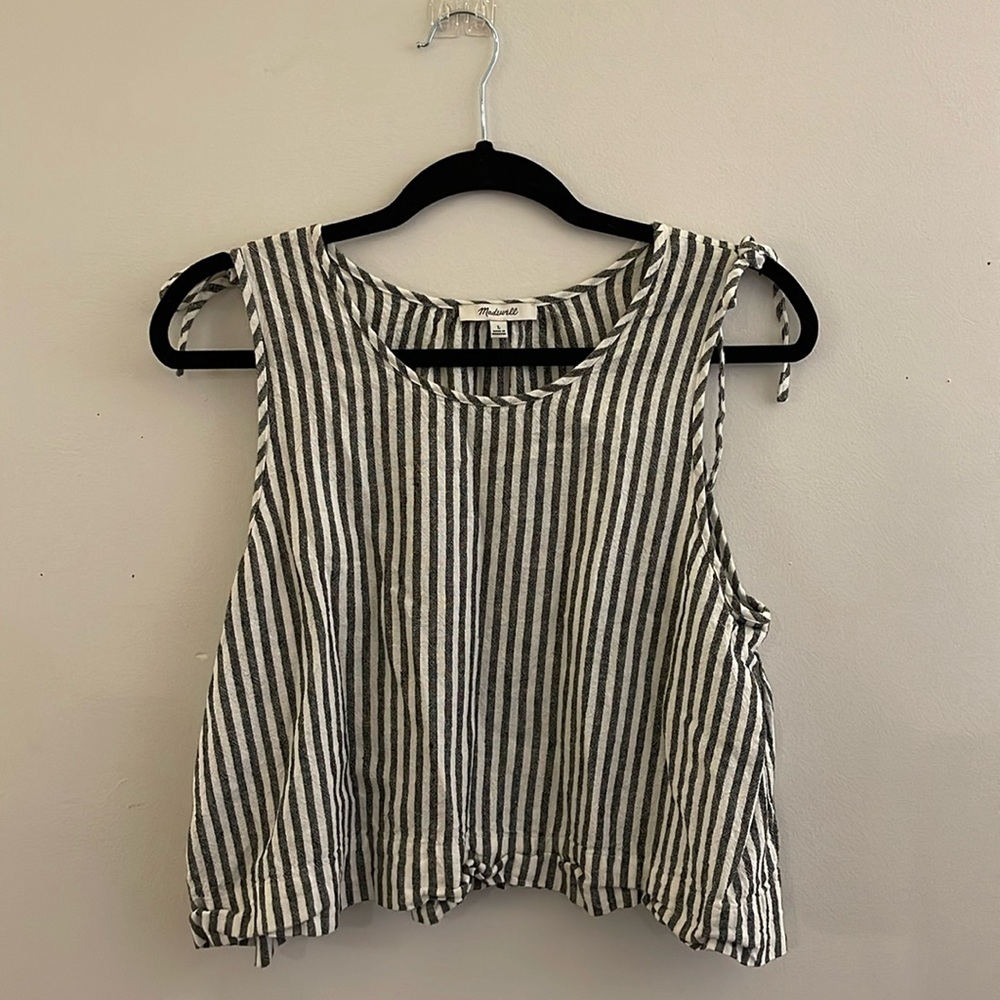 Madewell Cropped Striped Linen Tank
